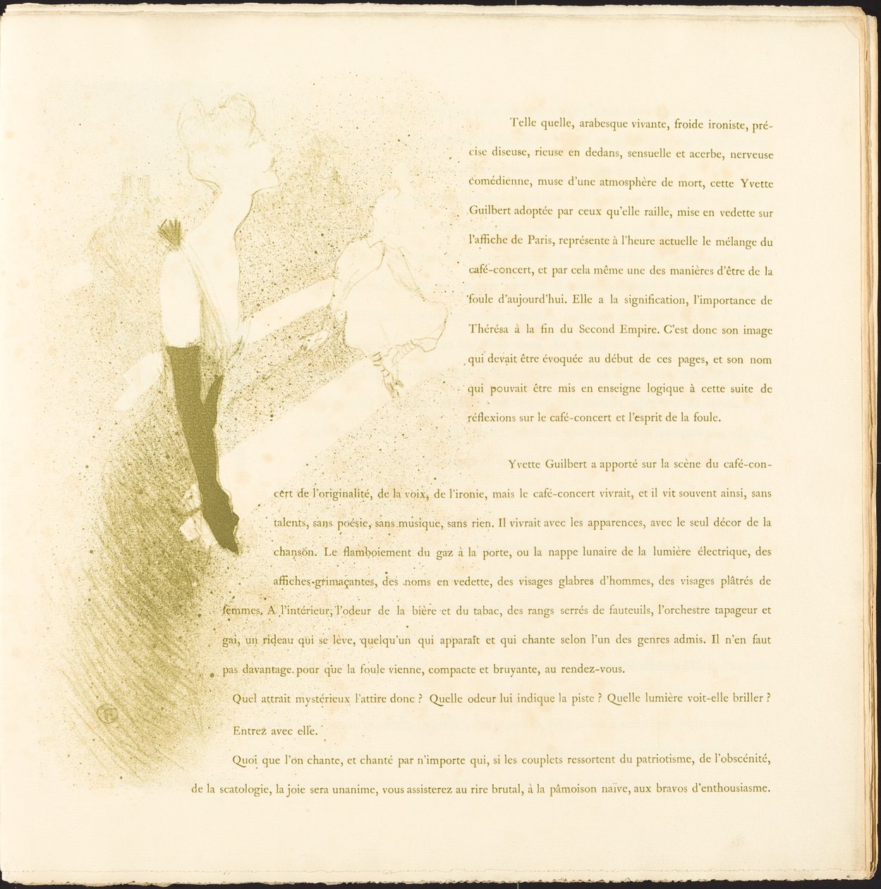 Yvette Guilbert door Henri de Toulouse-Lautrec