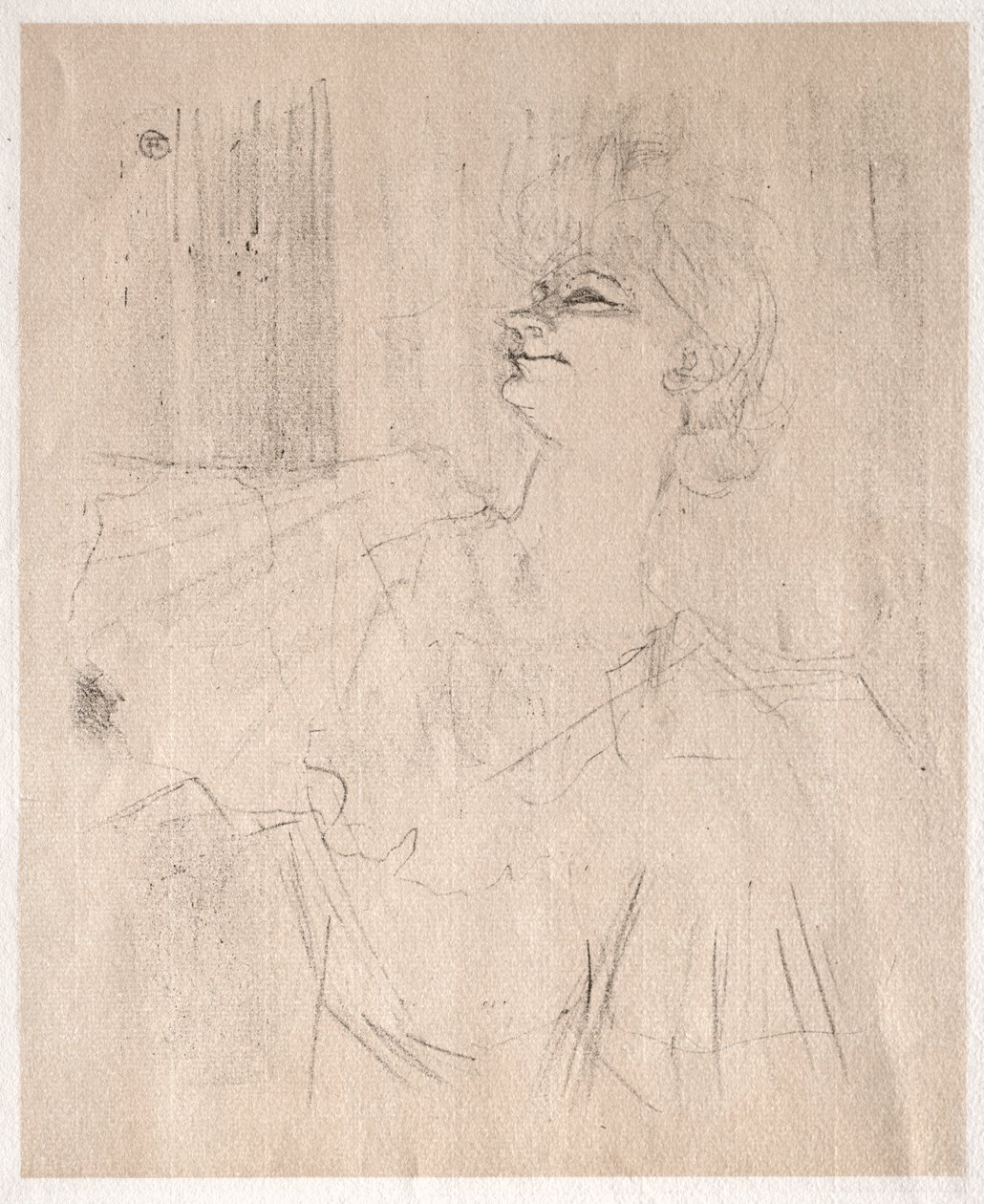 Yvette Guilbert: à Ménilmontant, de Bruant, 1898 door Henri de Toulouse Lautrec