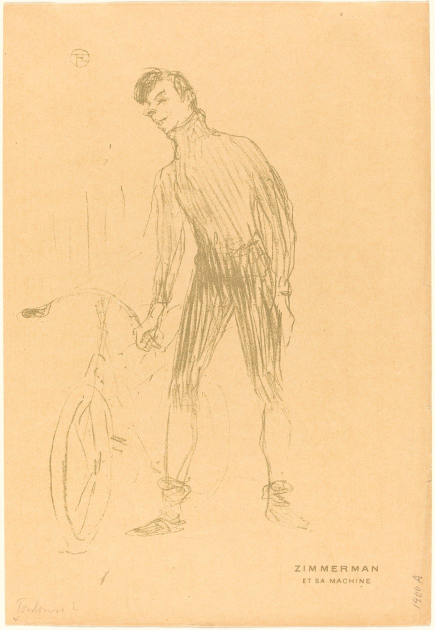 Zimmerman en zijn machine door Henri de Toulouse Lautrec