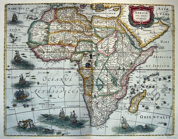 Kaart van Afrika, uit 