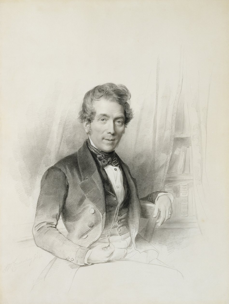 Portret van Louis Johannes Herckenrath, Consul van Texas, 1843 door Henricus Wilhelmus Couwenberg
