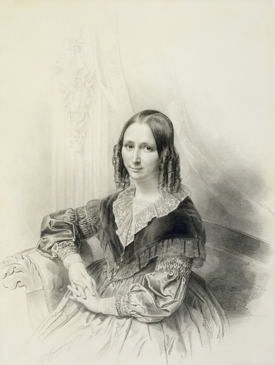 Portret van Suzanne Herckenrath, 1843 door Henricus Wilhelmus Couwenberg