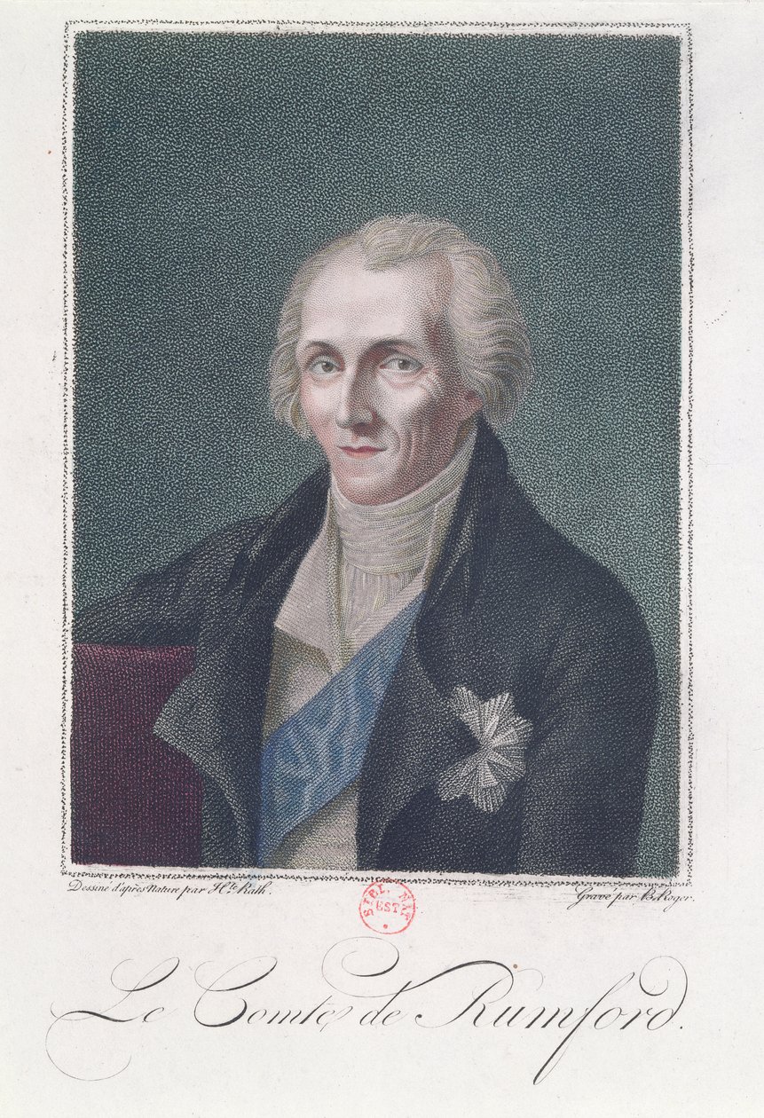 Benjamin Thompson, graaf Rumford, gegraveerd door B. Roger door Henriette Rath