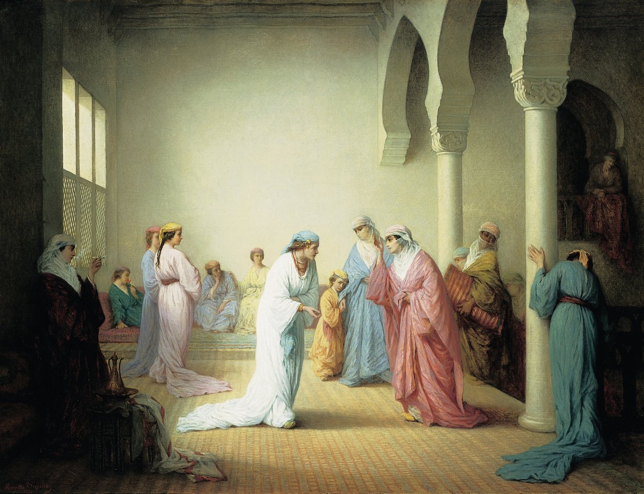 De aankomst in de harem in Constantinopel, 1861 door Henriette Browne