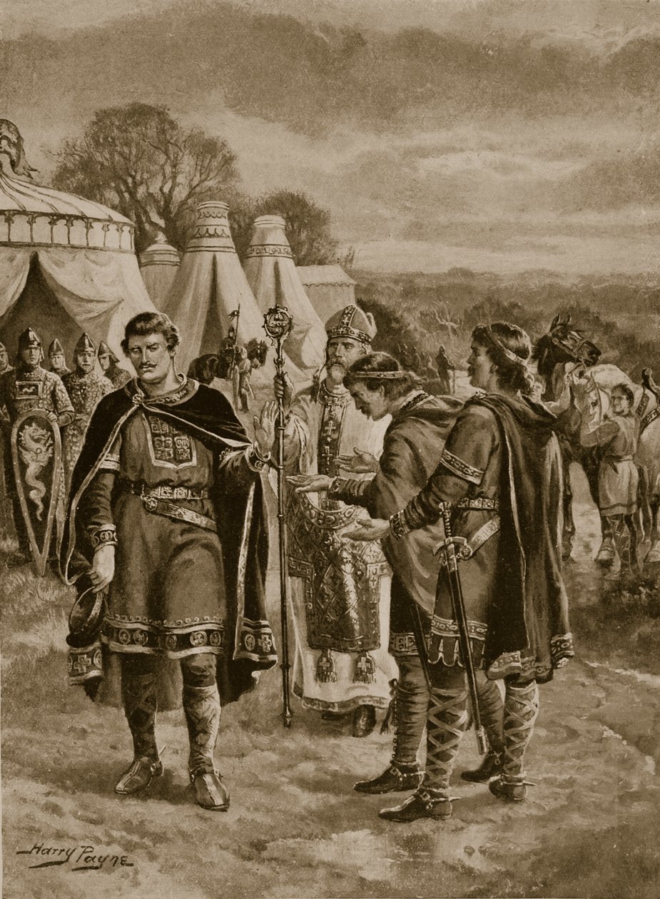 Willem aangeboden de kroon in Berkhampstead, 1066, illustratie uit 