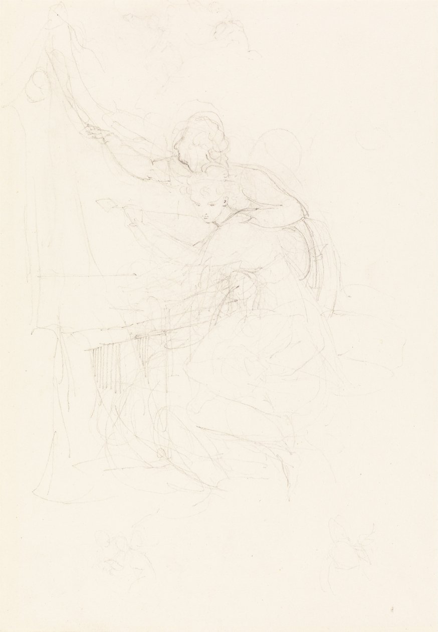 Meisje en jongen aan een tafel door Johann Heinrich Füssli
