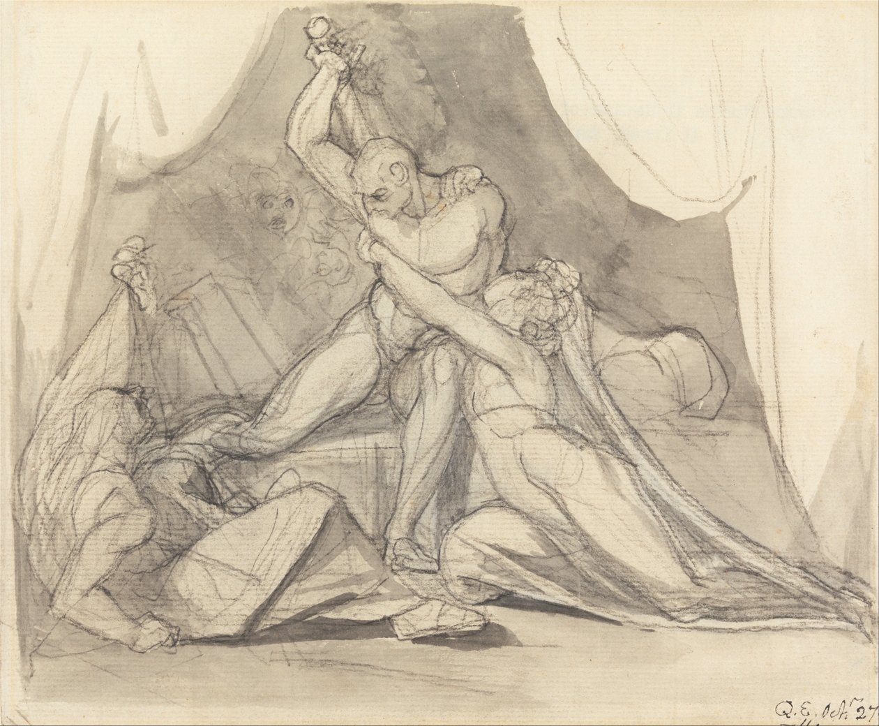 Percival bevrijdt Belisane van de betovering van Urma door Johann Heinrich Füssli