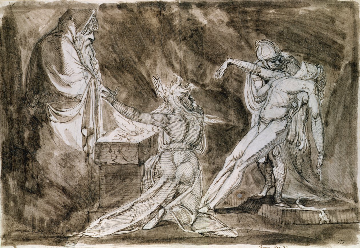 Studie voor Saul en de Heks van Endor door Johann Heinrich Füssli
