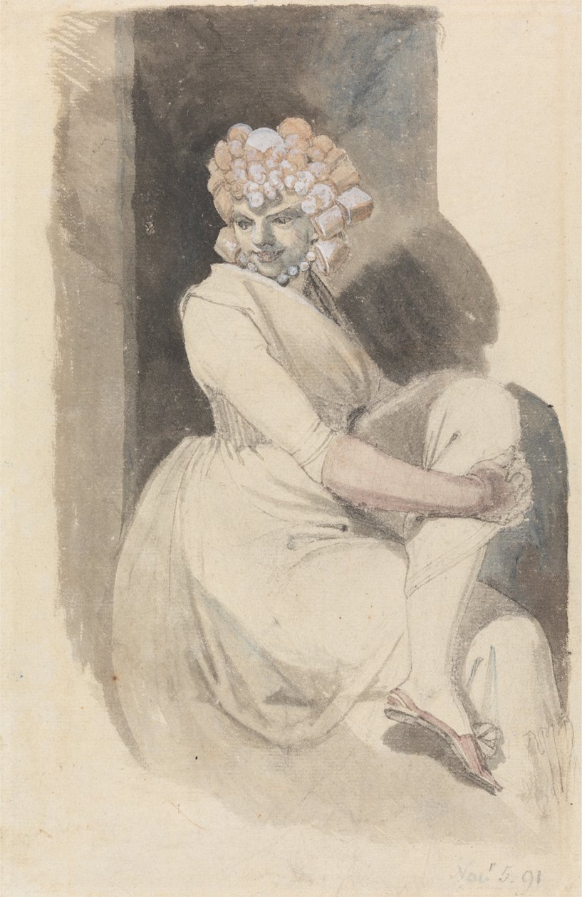 Studie van een zittende vrouw door Johann Heinrich Füssli