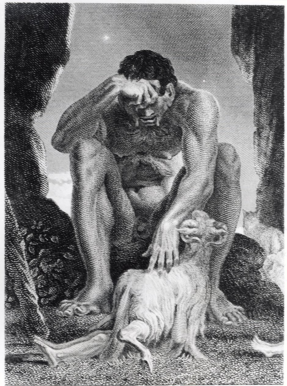 Odysseus ontsnapt aan Polyphemus de Cycloop, gegraveerd door I.G. Walker, 1808 door Johann Heinrich Füssli