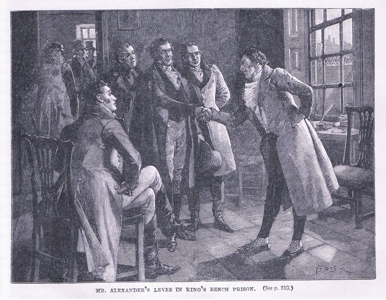 De ontvangst van Mr Alexander in de Kings Bench gevangenis AD 1830 door Henry Gillard Glindoni