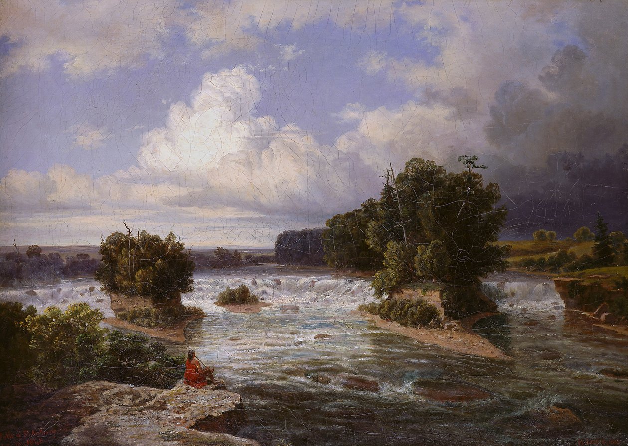 St. Anthony Watervallen Zoals Ze Eruit Zagen in 1848, 1855 door Henry Lewis