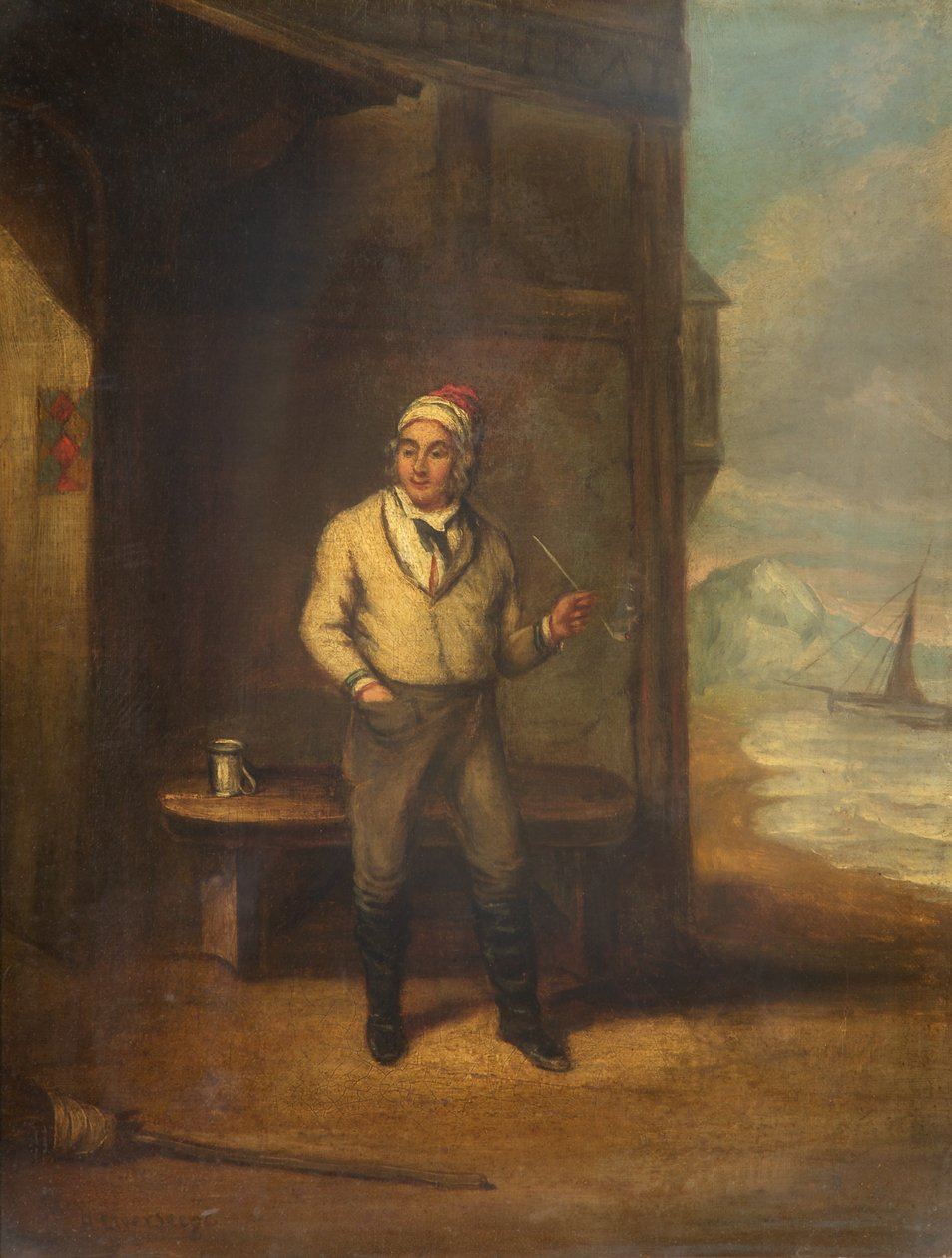 Genieten van een pijp, c.1820-32 door Henry Liverseege
