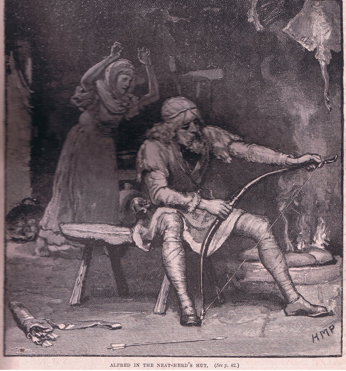 Alfred in de hut van de veehouder AD 878 door Henry Marriott Paget