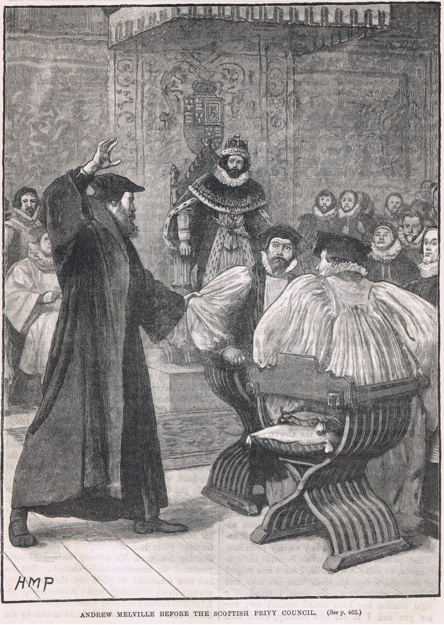 Andrew Melville voor de Schotse Privy Council 1605 door Henry Marriott Paget