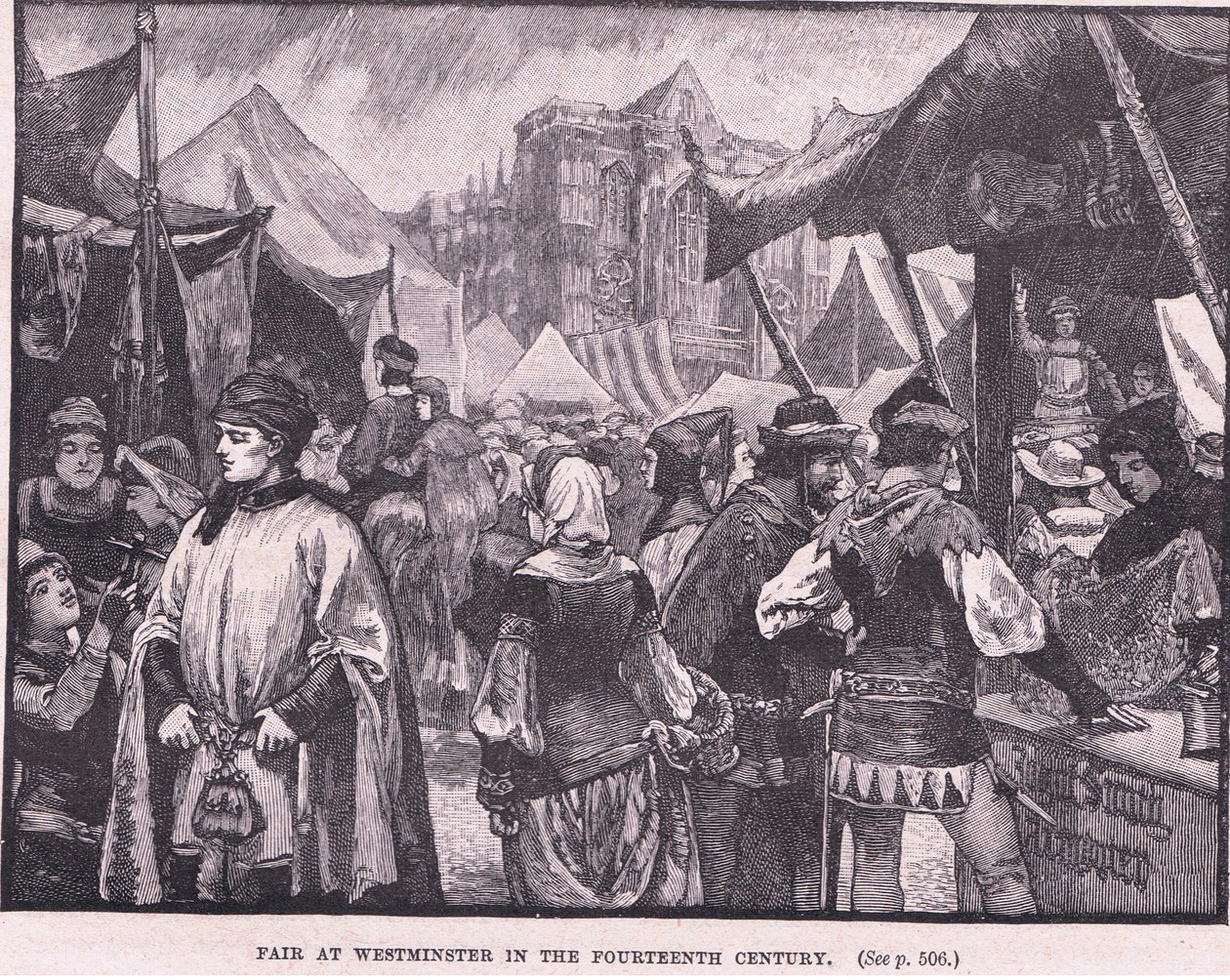 Kermis in Westminster in de veertiende eeuw door Henry Marriott Paget