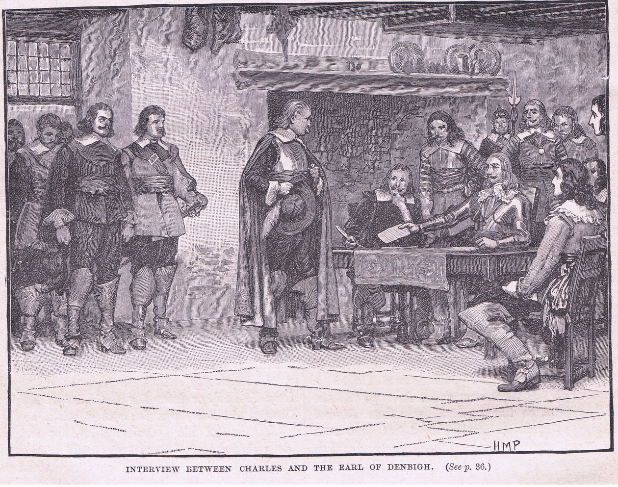 Interview tussen Charles en de Graaf van Denbigh AD 1644 door Henry Marriott Paget
