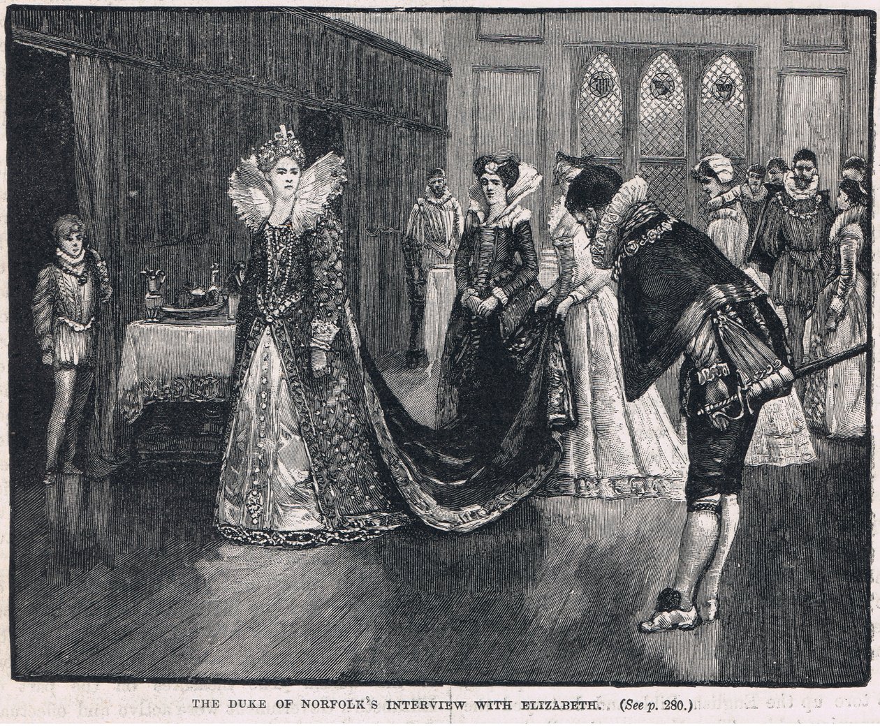 Het Interview van de Hertog van Norfolk met Elizabeth 1569 door Henry Marriott Paget