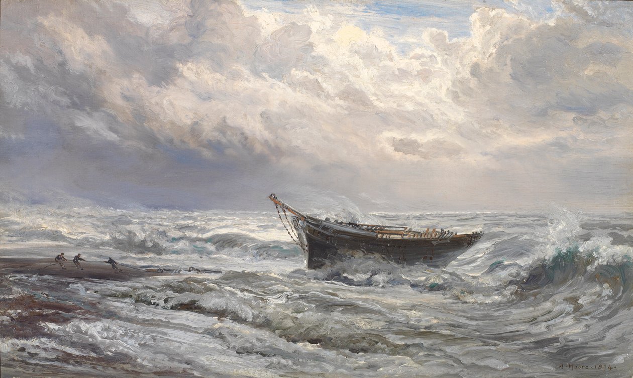 Stormachtige Zeeën, 1874 door Henry Moore