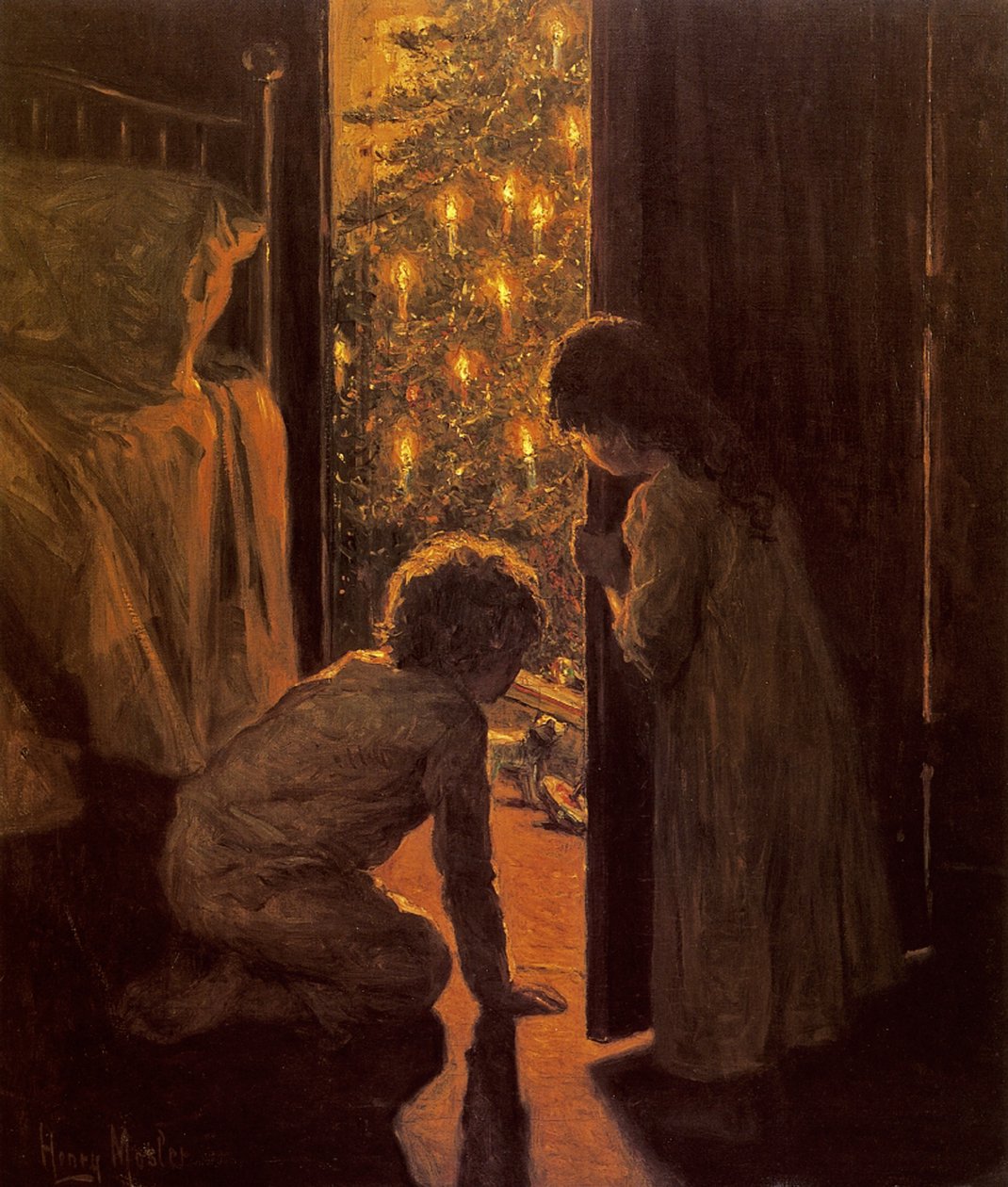 De kerstboom, ca. 1916 door Henry Mosler