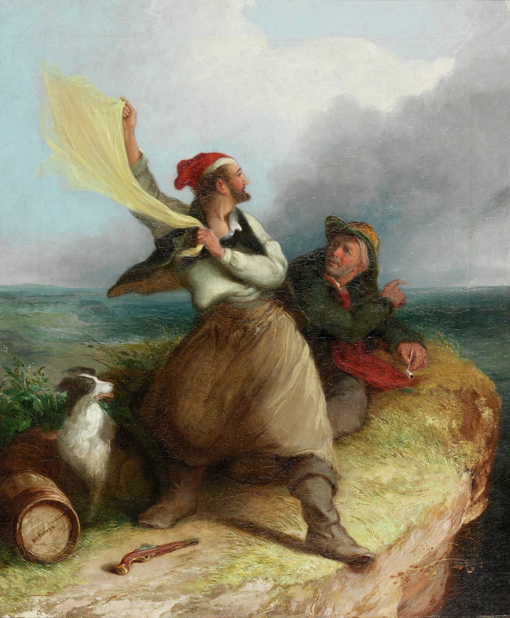 Smokkelaars op de uitkijk, 1850 door Henry Perlee Parker