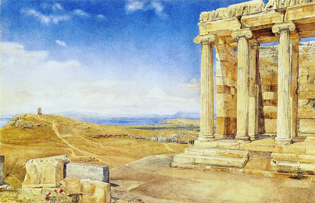 De Tempel van Athena Nike, Akropolis, Athene, 1893 door Henry Roderick Newman