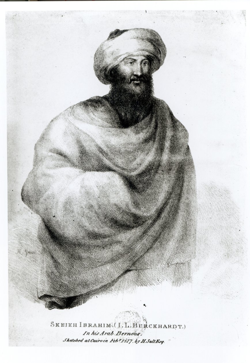 Portret van Sheikh Ibrahim, of Johann Ludwig Burckhardt, 1817 door Henry Salt