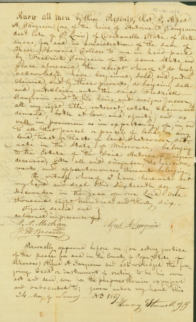 Alfred heeft het land aan zijn broer Frederick verkocht voor $3.000 door Henry Stinwell