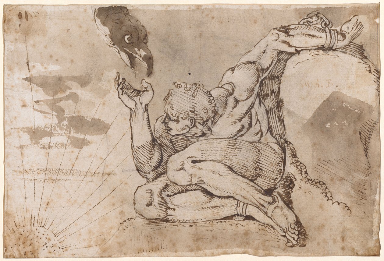 Prometheus (mannelijk naakt met 5 punten gegeven) door Henry (1741 1825) Fuseli