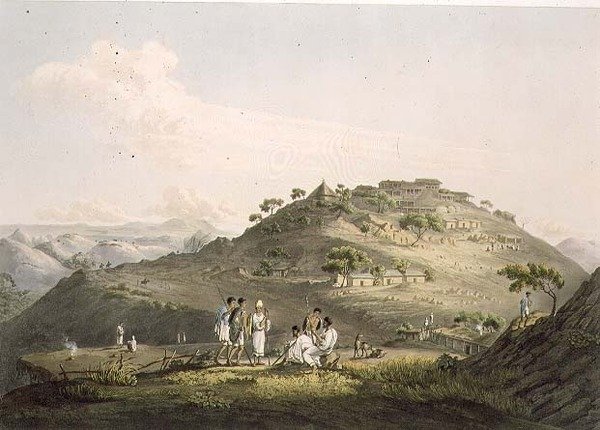De stad Dixan in Abessinië, gegraveerd door Daniel Havell (1785-1826) 1809 door Henry (after) Salt