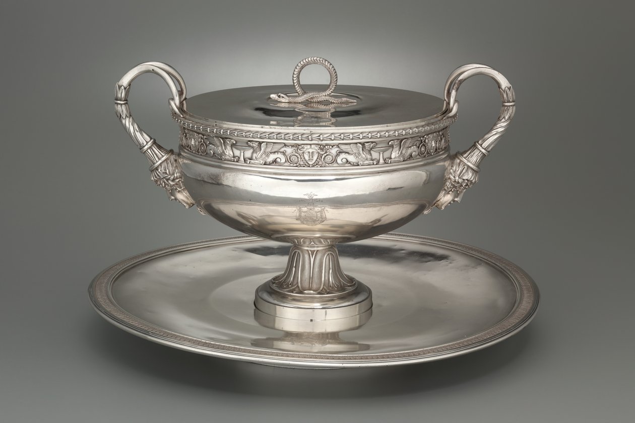 Gedekte terrine met dienblad, 1798-1809 door Henry Auguste
