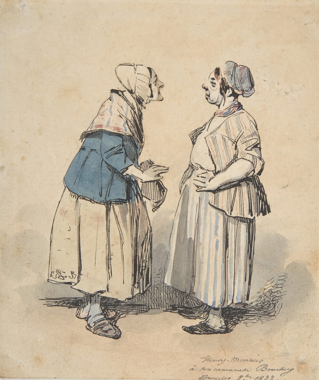 De twee roddelaars, 1832 door Henry Bonaventure Monnier