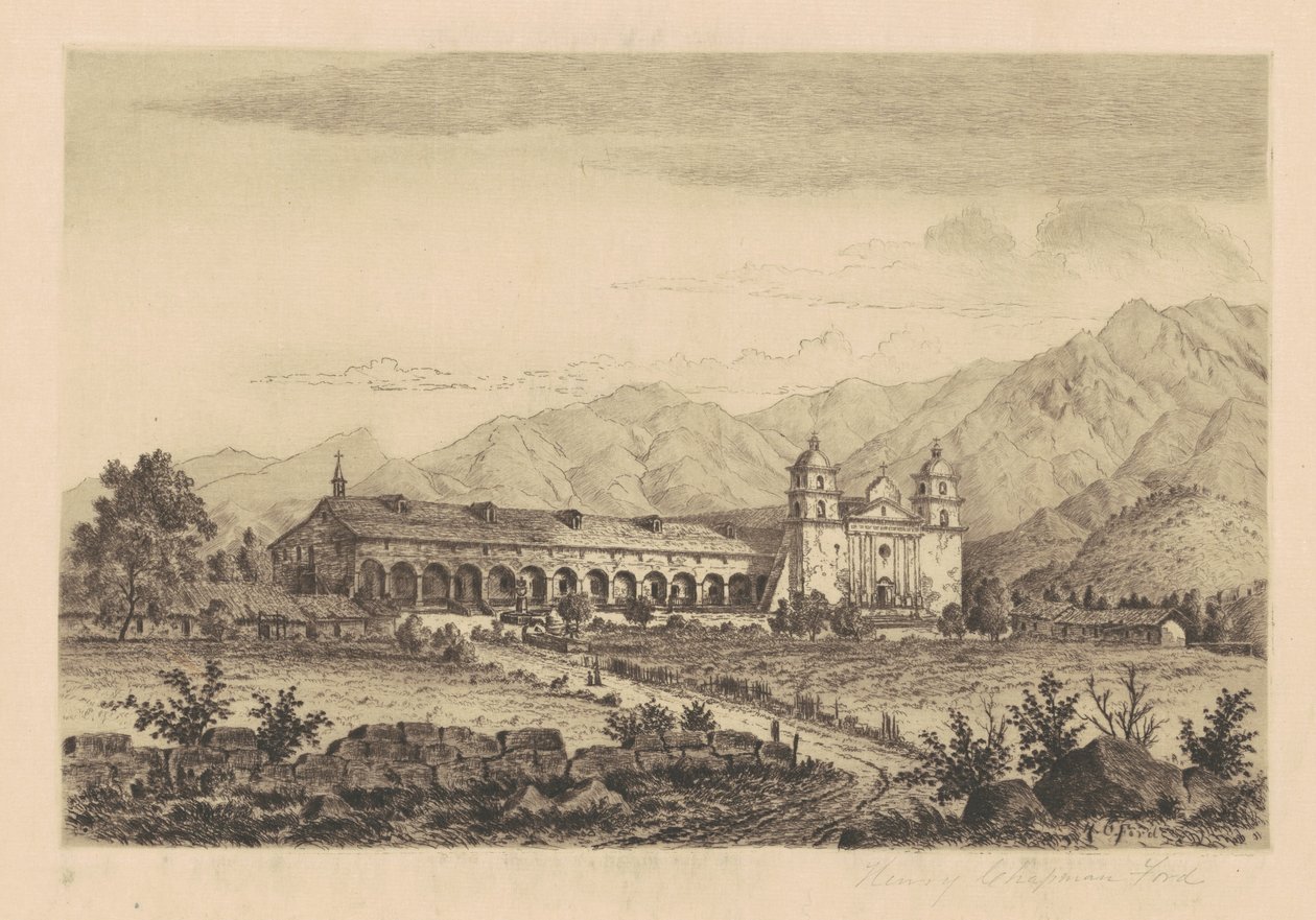 Missie Santa Barbara, 1883 door Henry Chapman Ford