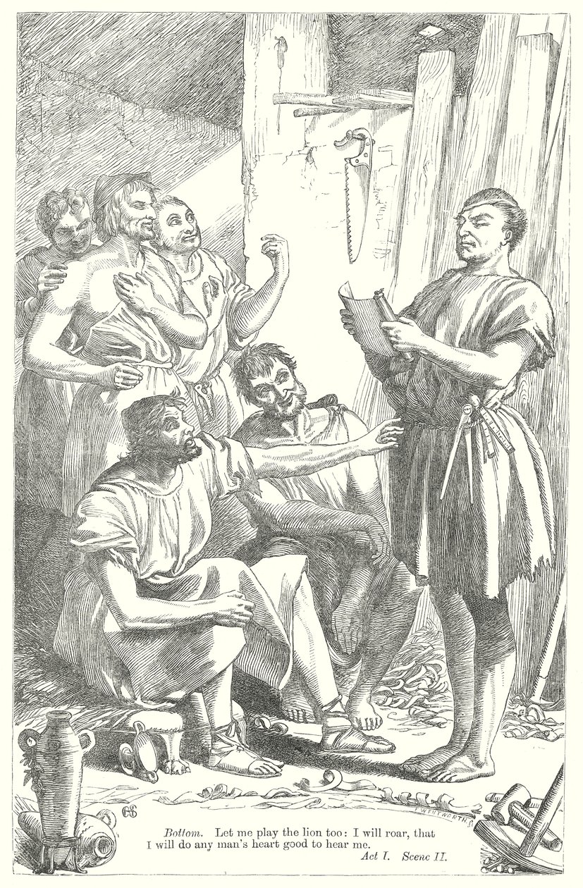 Midzomernachtsdroom (gravure) door Henry Courtney (after) Selous