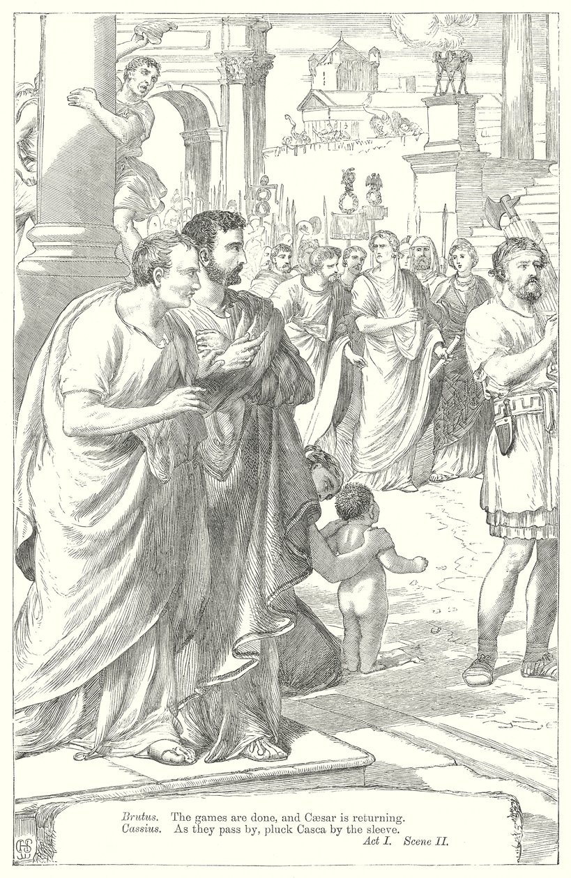 Julius Caesar (gravure) door Henry Courtney (after) Selous