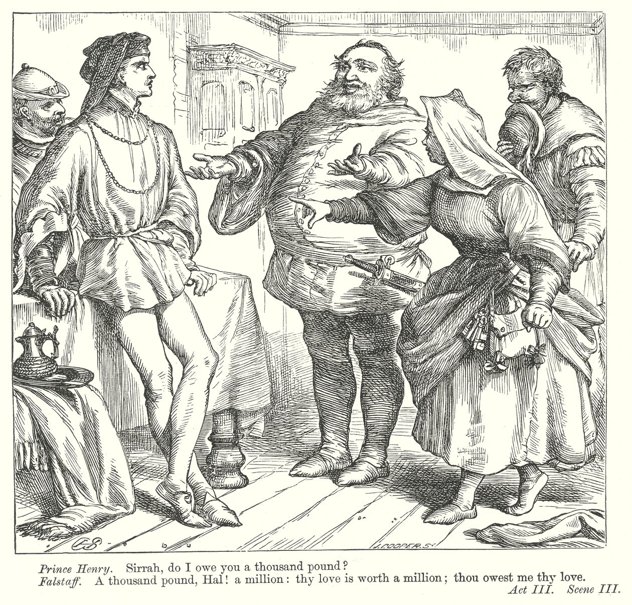 Koning Henry IV Deel I (gravure) door Henry Courtney (after) Selous