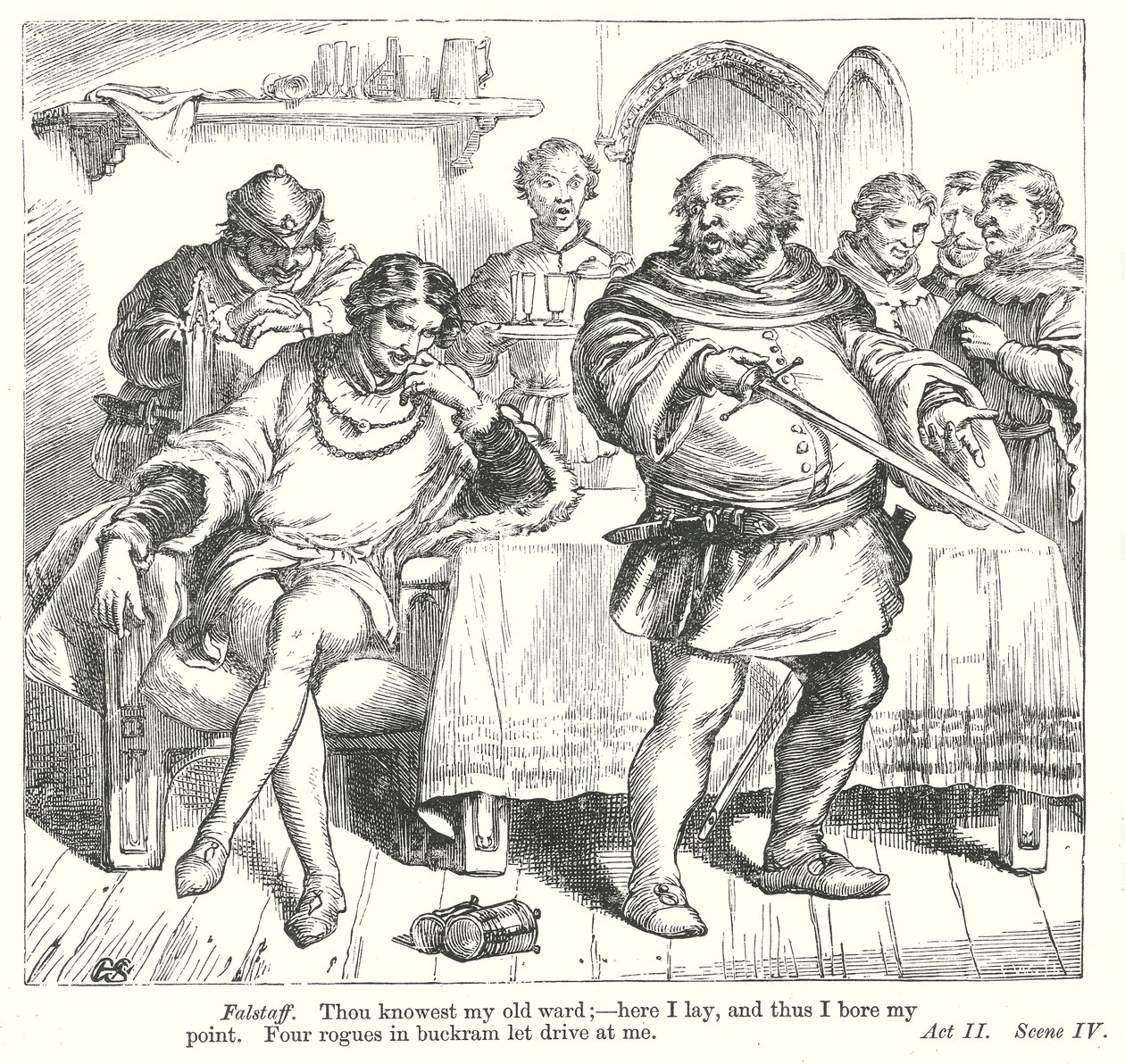 Koning Hendrik Deel I (gravure) door Henry Courtney (after) Selous