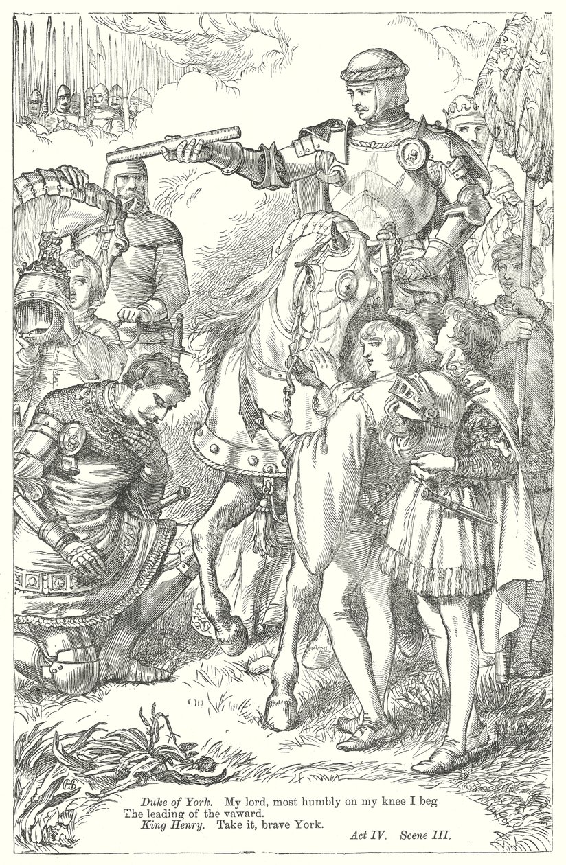Koning Hendrik V (gravure) door Henry Courtney (after) Selous