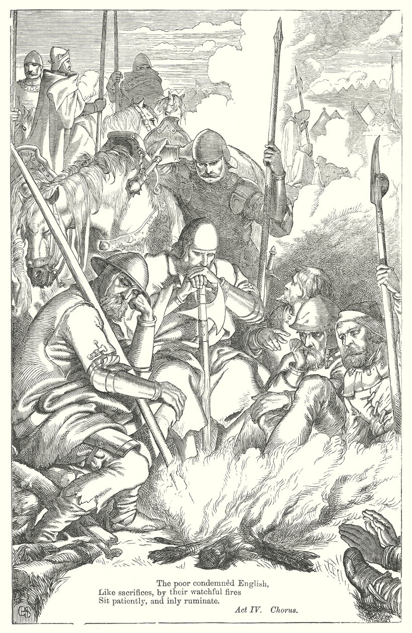 Koning Hendrik V (gravure) door Henry Courtney (after) Selous