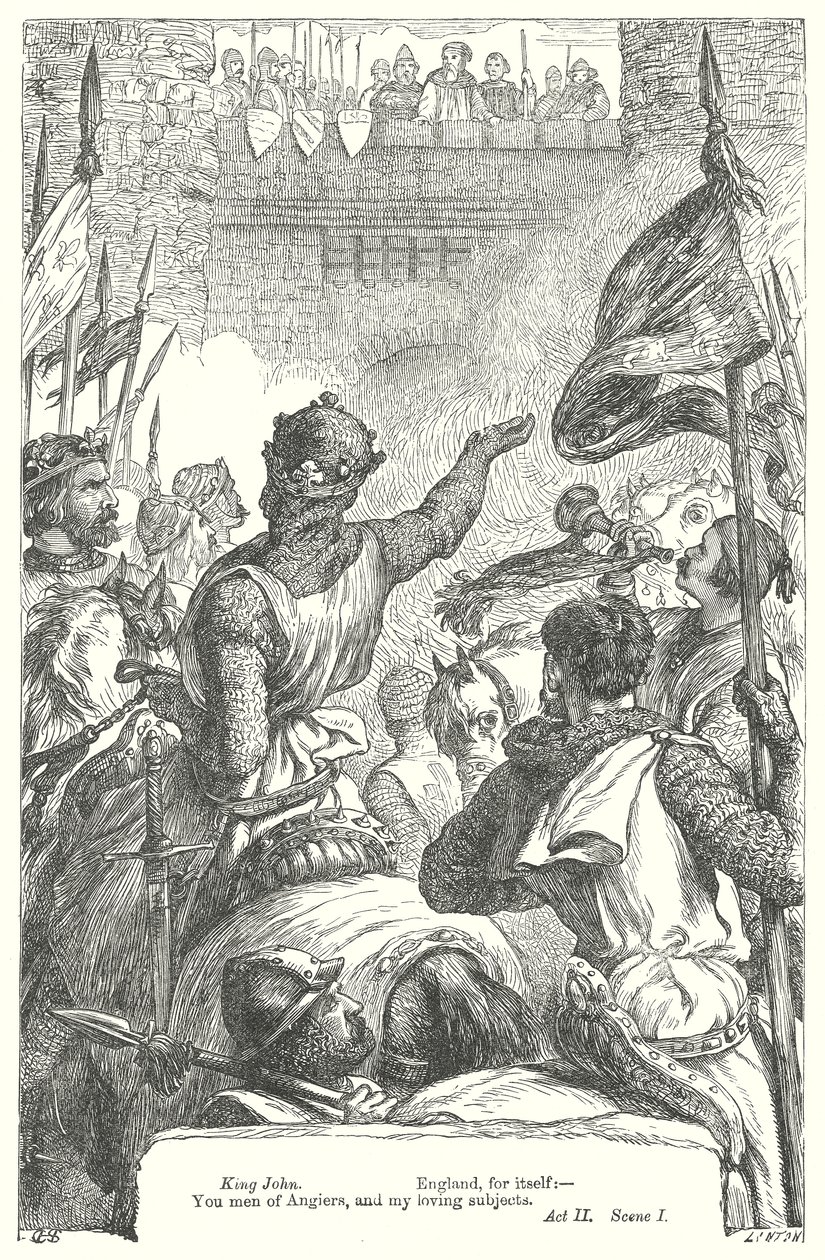Koning Jan (gravure) door Henry Courtney (after) Selous