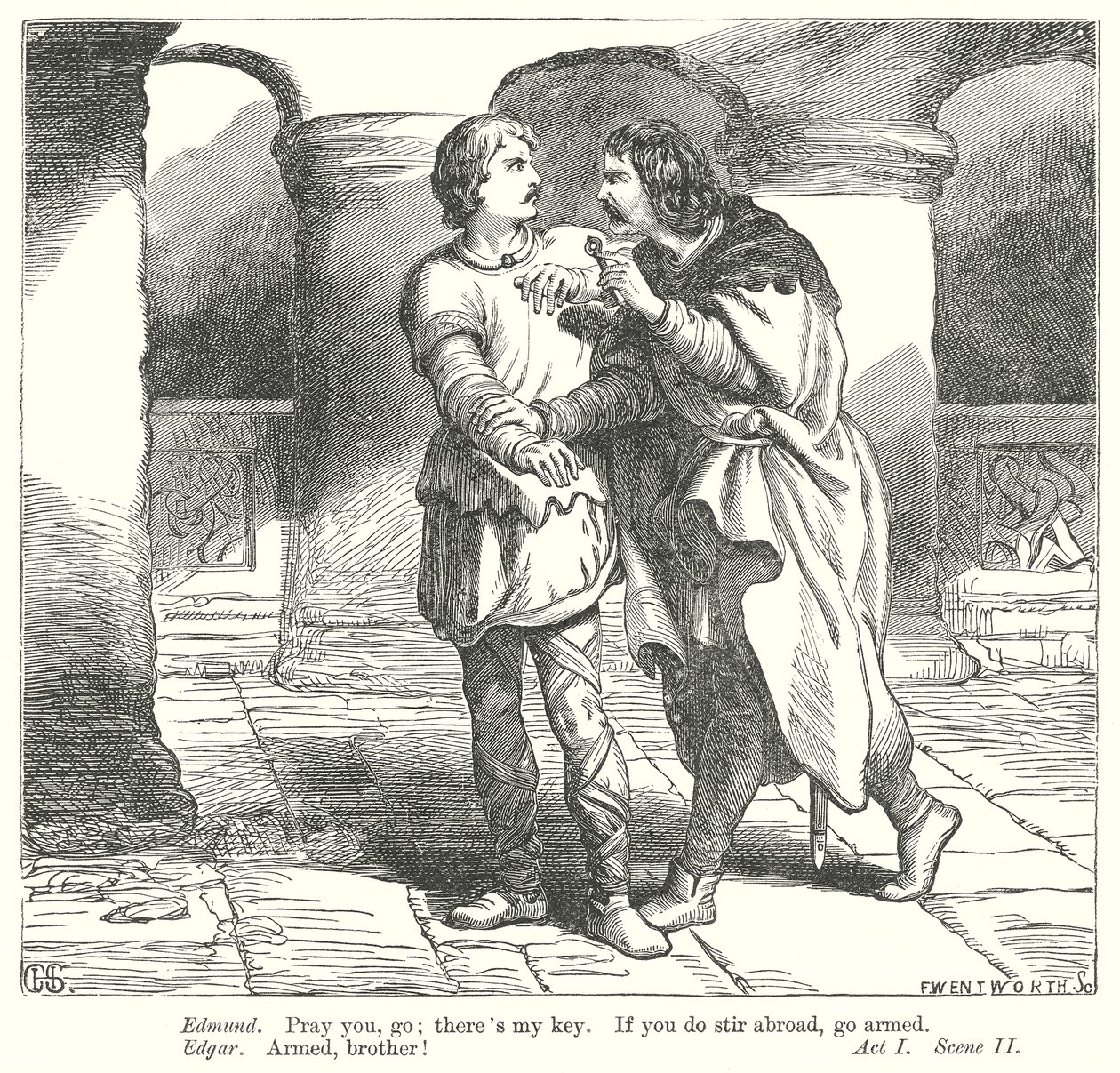 King Lear (gravure) door Henry Courtney (after) Selous