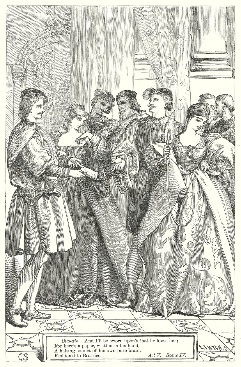 Much Ado About Nothing (gravure) door Henry Courtney (after) Selous