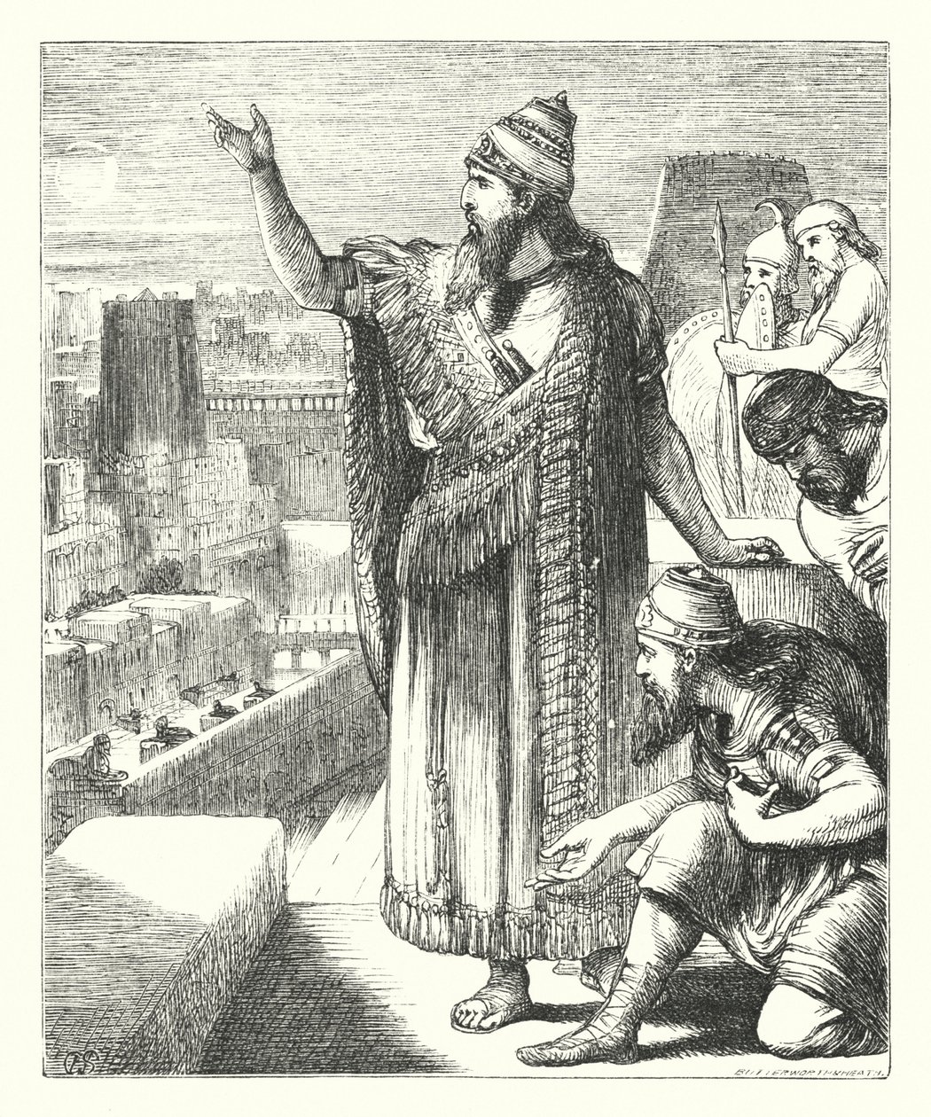 Nebukadnezar in Babylon door Henry Courtney (after) Selous