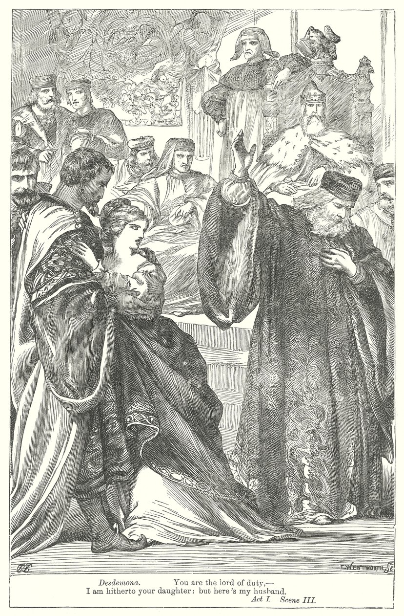 Othello (gravure) door Henry Courtney (after) Selous
