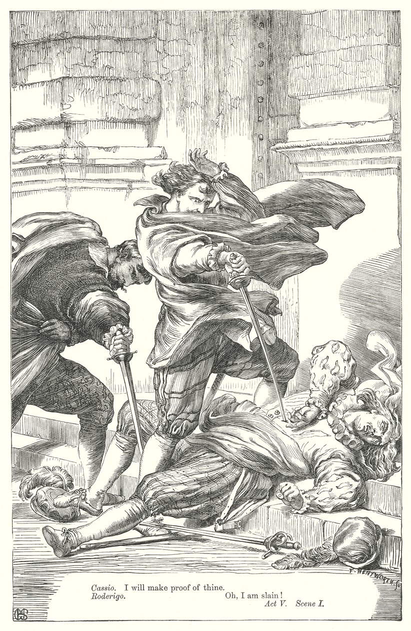 Othello (gravure) door Henry Courtney (after) Selous