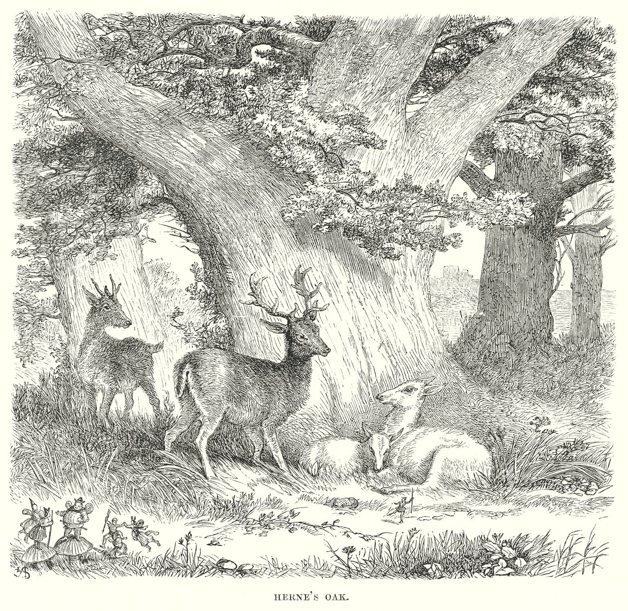 De vrolijke vrouwen van Windsor (gravure) door Henry Courtney (after) Selous