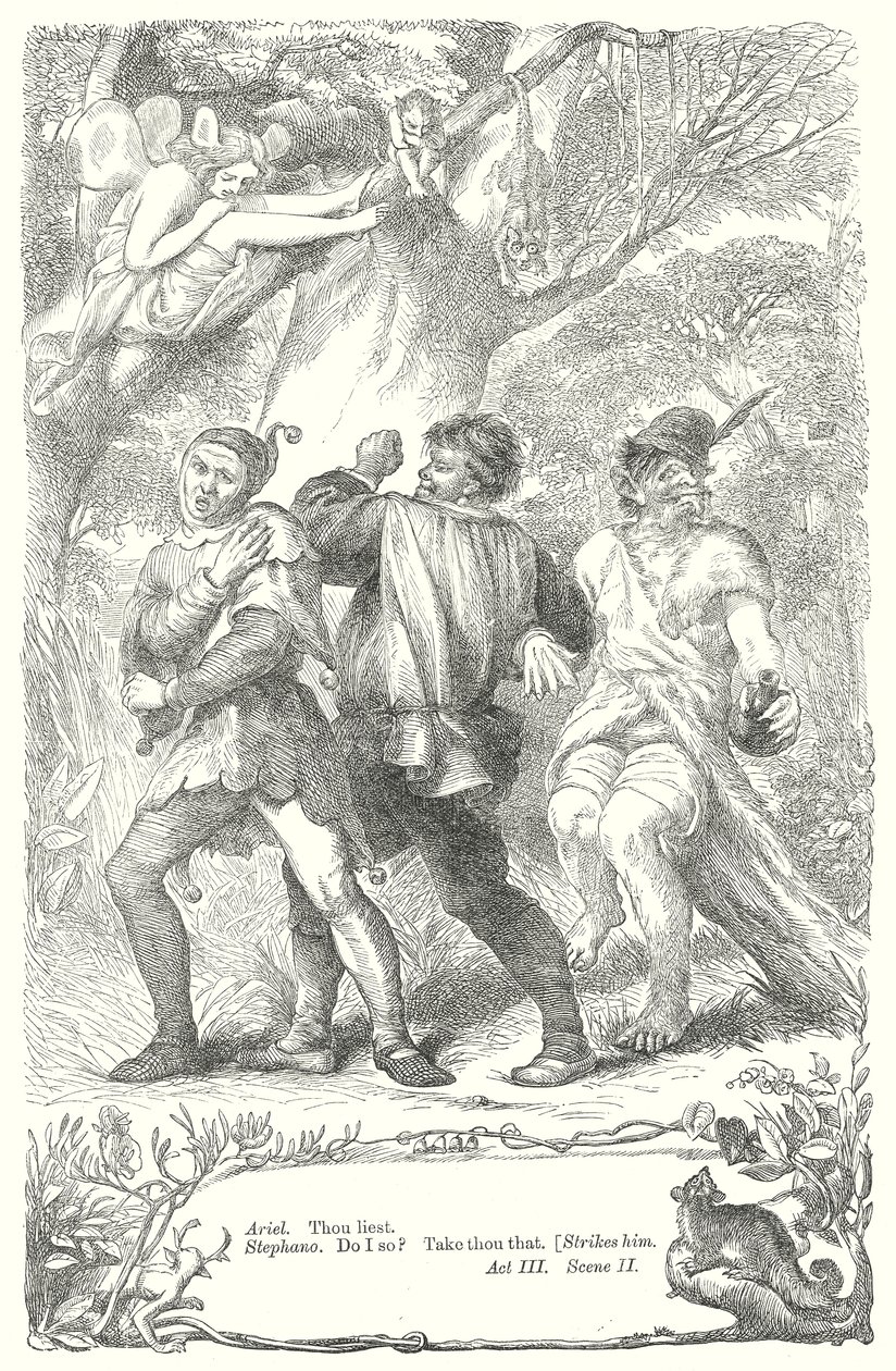 De storm (gravure) door Henry Courtney (after) Selous