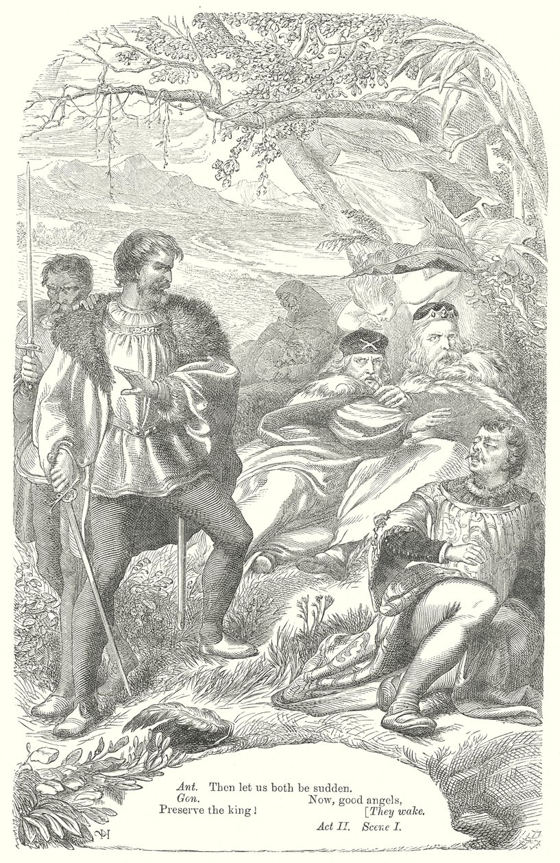 De storm (gravure) door Henry Courtney (after) Selous