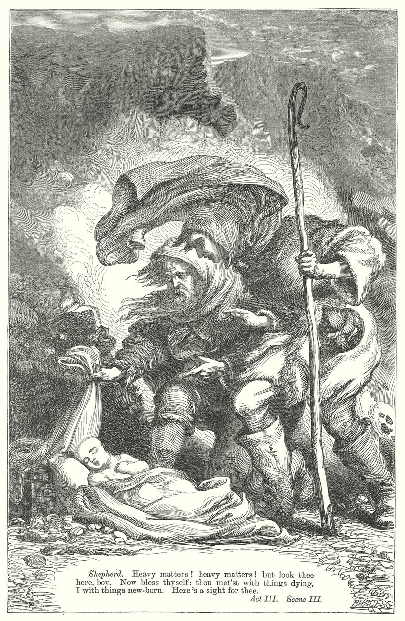 Het verhaal van de winter (gravure) door Henry Courtney (after) Selous