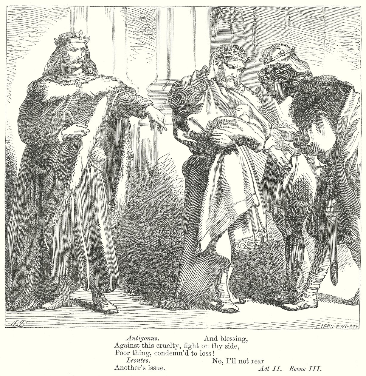 Het verhaal van de winter (gravure) door Henry Courtney (after) Selous